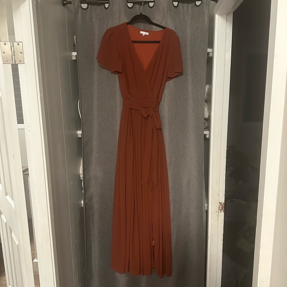 Elegant Rust Maxi Dress